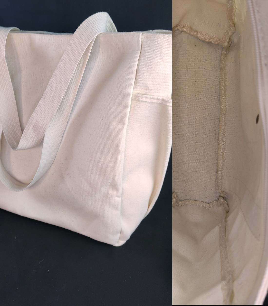 beige Ropebunny Bag von hinten und von innen